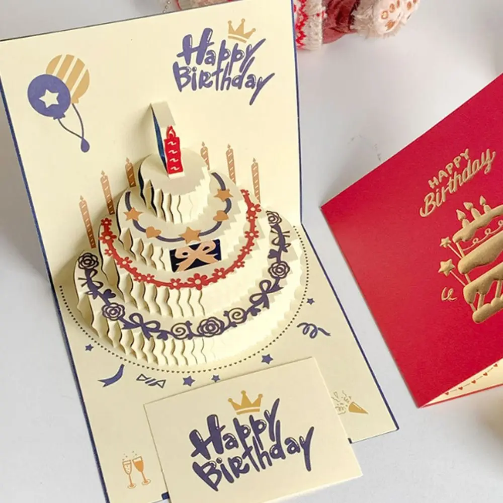 Tarjeta de cumpleaños plegable 3D con sobre y mensaje para niños - imagen 4