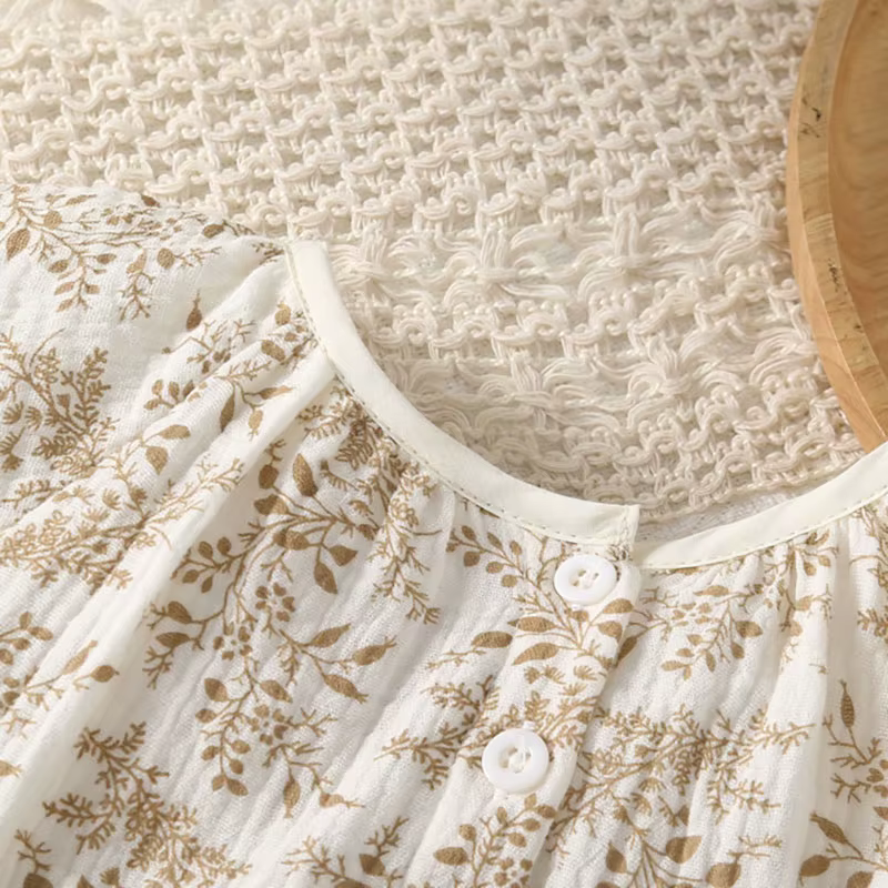 Body de verano holgado, una pieza, para niña con estampado floral - imagen 2