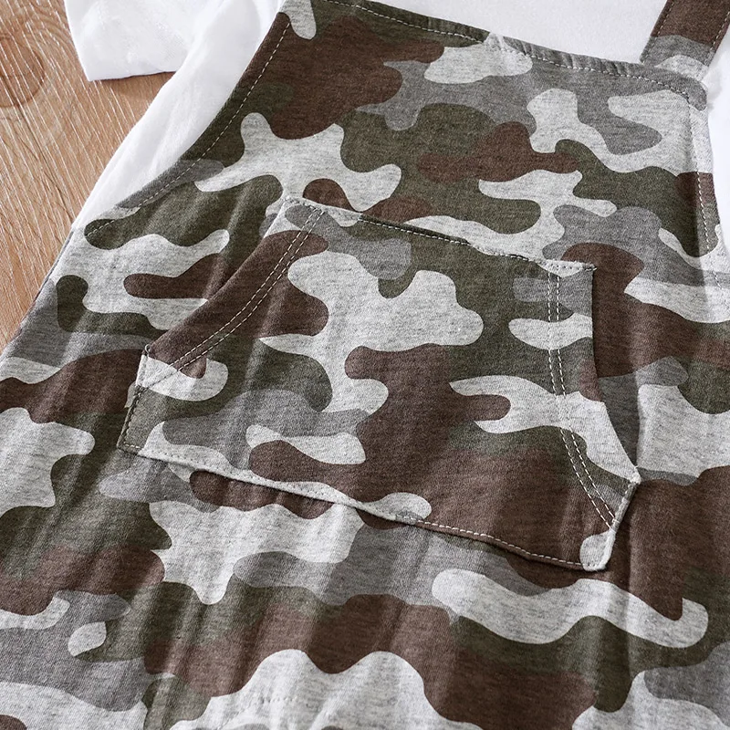 Pijama mono bebé camuflaje algodón manga corta verano - imagen 2