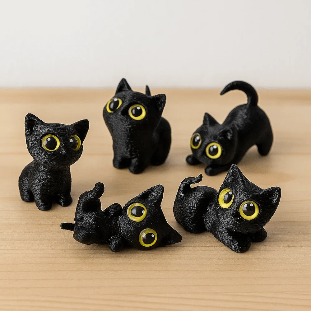 Figura de gato de Halloween artesanal 3D para coleccionar - imagen 4