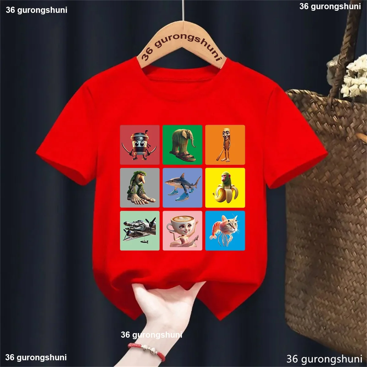 Camiseta de verano infantil con estampado de meme divertido - imagen 5