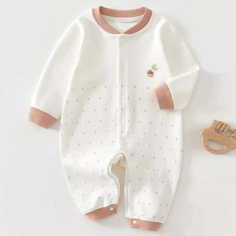 Mono infantil de algodón manga larga con cuello Peter Pan y estampado - imagen 3