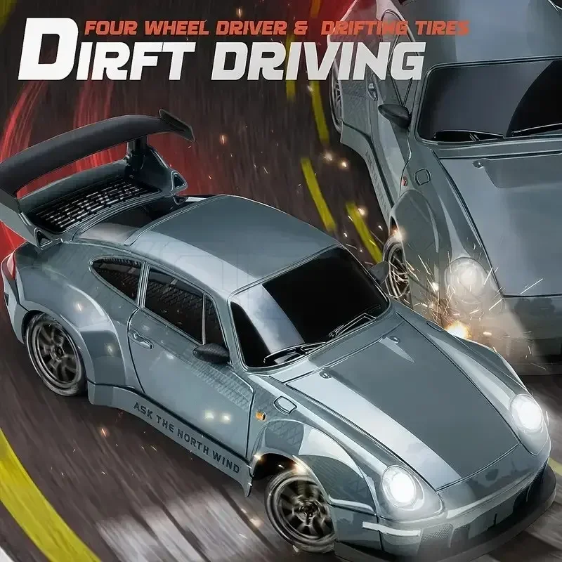 Coche RC de deriva con tracción total y luces teledirigido - imagen 3