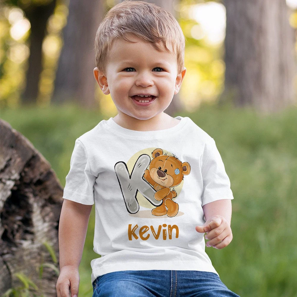 Camiseta personalizada de cumpleaños para niños con inicial - imagen 2