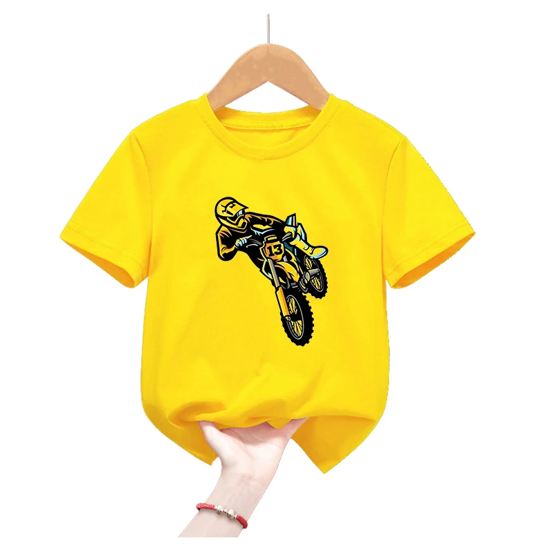Camiseta infantil Motocross de manga corta - Estilo Harajuku veraniega