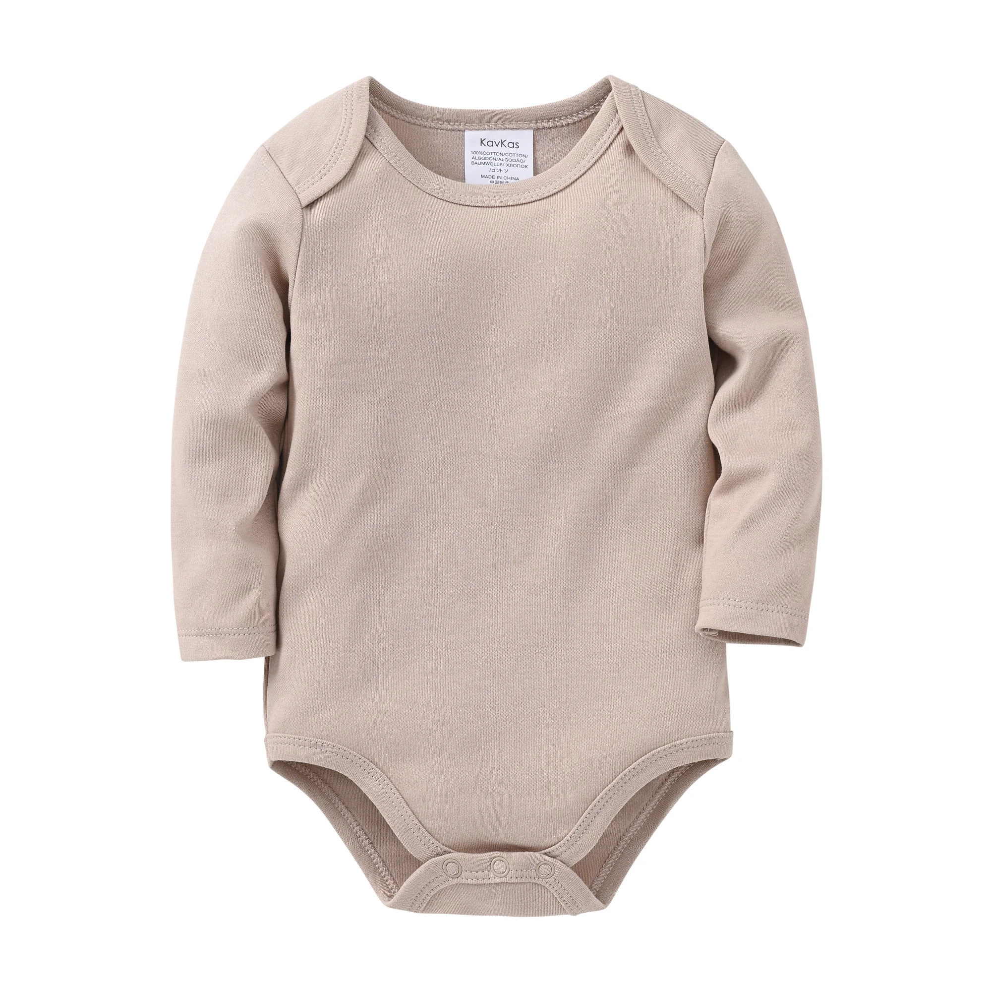 Body de bebé unisex Kavkas manga larga algodón liso recién nacido - imagen 4