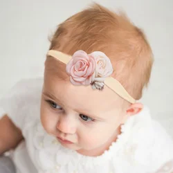 Diadema de flores elástica estilo princesa para bebé y niños
