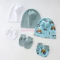 Turbante bebé suave y transpirable con manoplas a juego