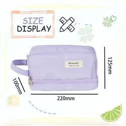 Estuche escolar Macaron de doble capa y gran capacidad para niños