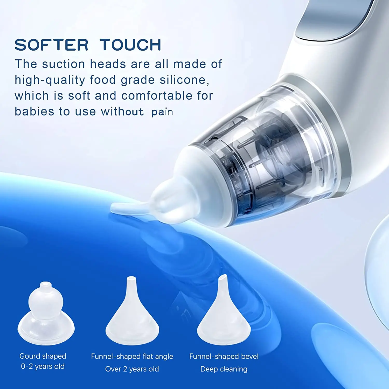Aspirador nasal eléctrico para bebé – 3 modos de succión con música