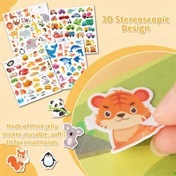 Libro sensorial de pegatinas en gel reutilizables con escenas puzzle