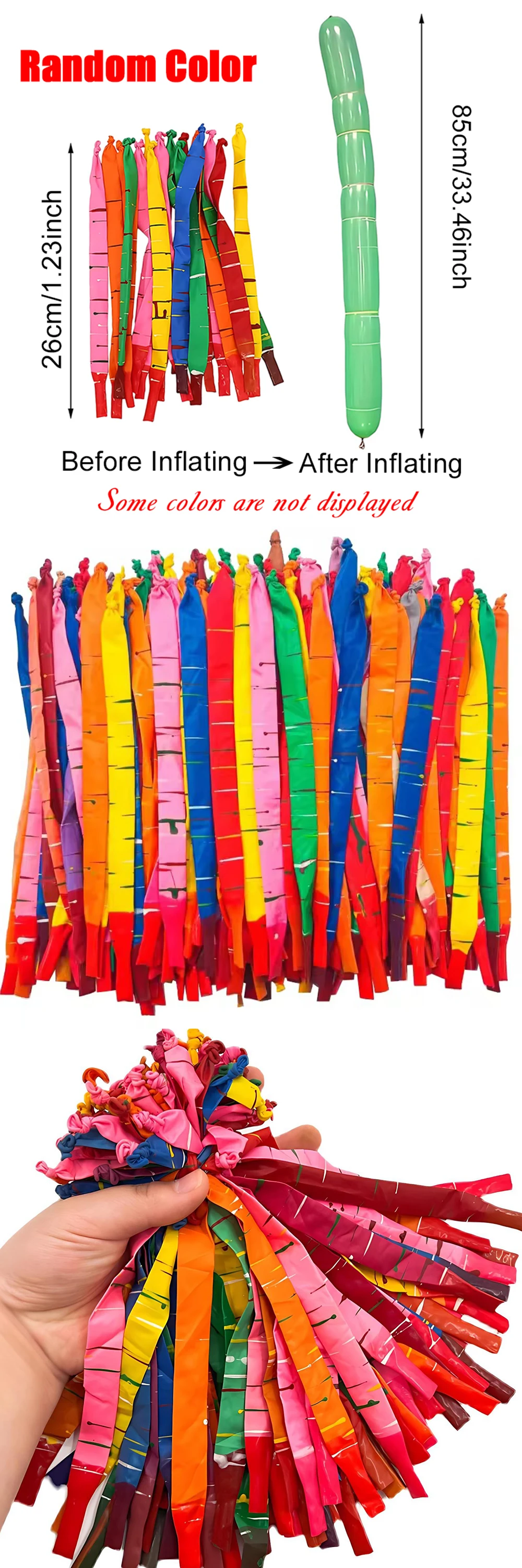 Globos de cohete chirriantes en colores surtidos