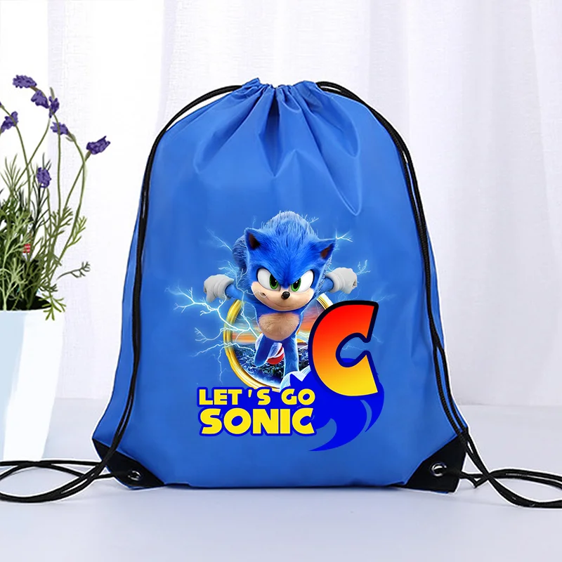 Bolsa con cordón Sonics azul para almacenamiento infantil tierno