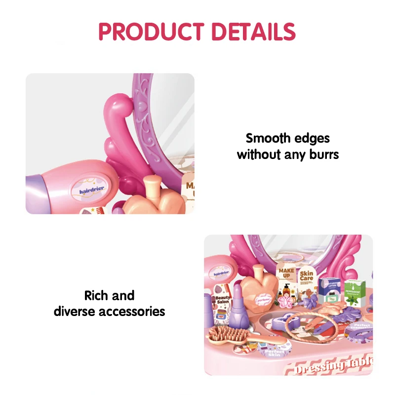 Tocador infantil simulador de maquillaje con pegatinas para niña - imagen 2