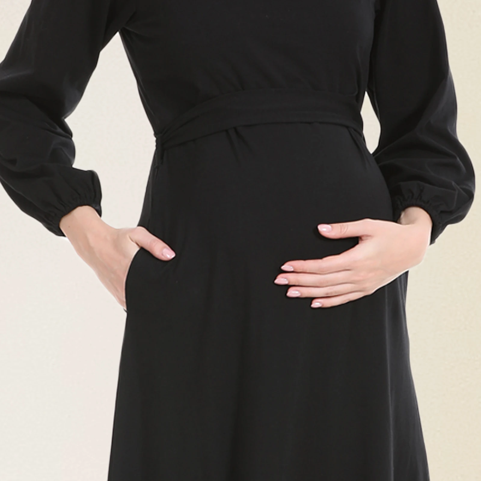 Vestido premamá manga larga elegante para embarazadas - imagen 5