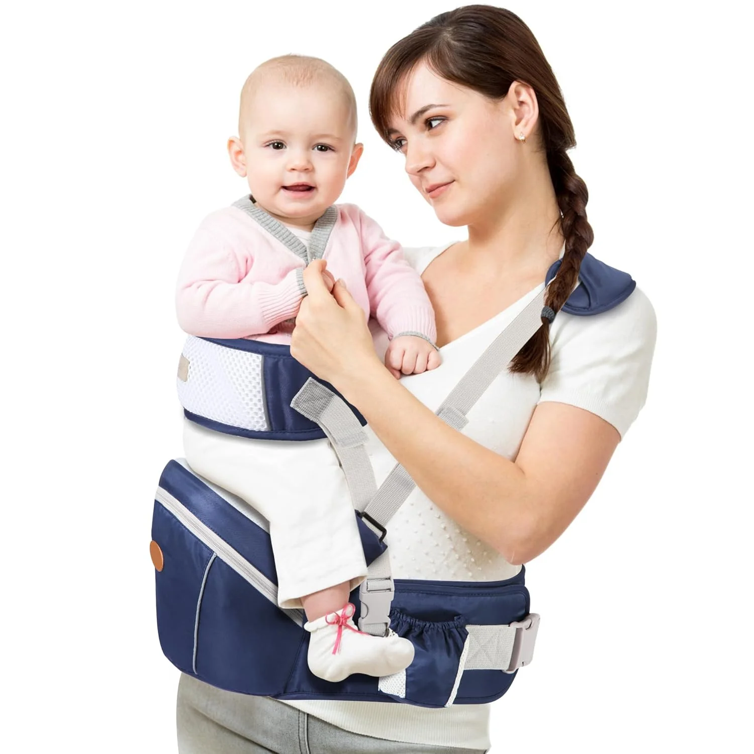 Portabebés ergonómico con asiento de cadera y cabestrillo