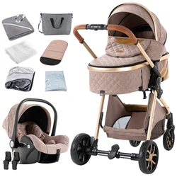Carrito bebé multifunción con capazo extraíble y ruedas todoterreno
