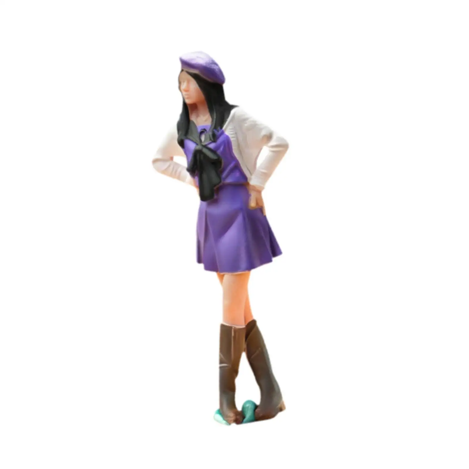 Figura de resina de niña pintada para jardín de hadas - imagen 2