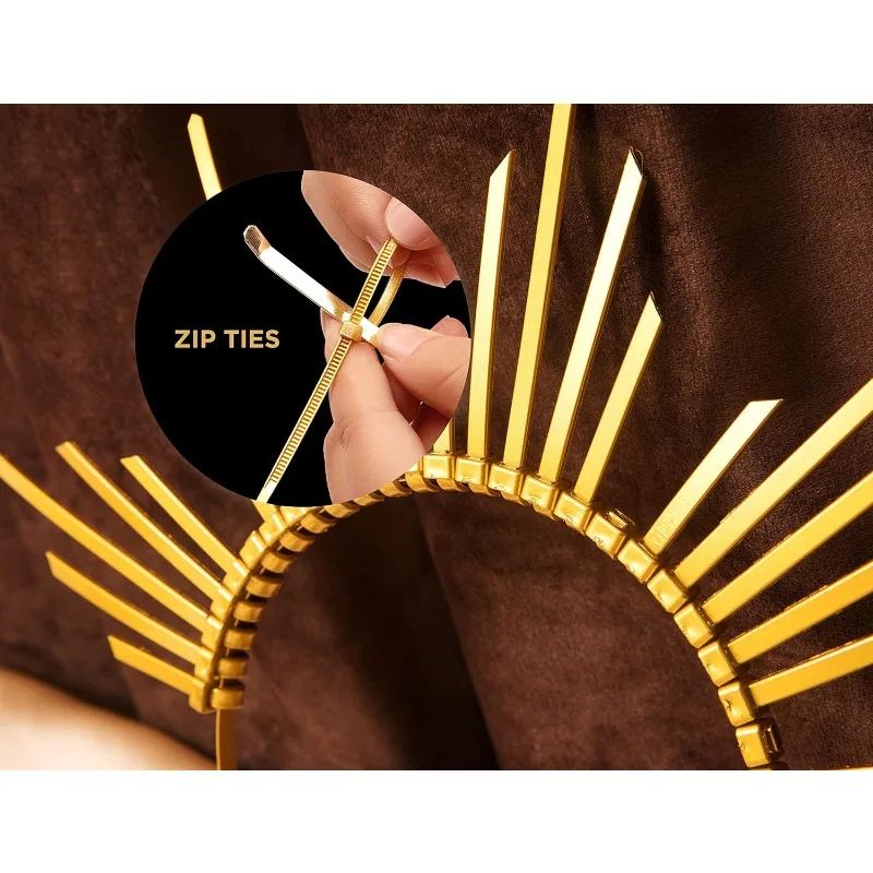 Tocado corona halo dorado estilo Sunburst