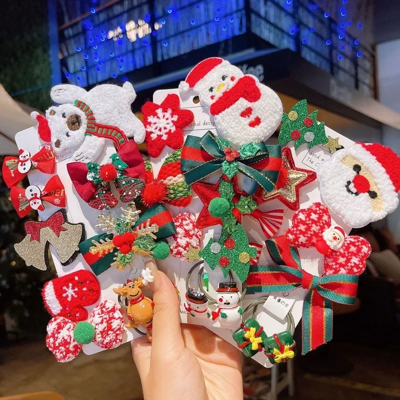 Pinzas para el cabello navideñas estilo princesa niña y bebé - imagen 2