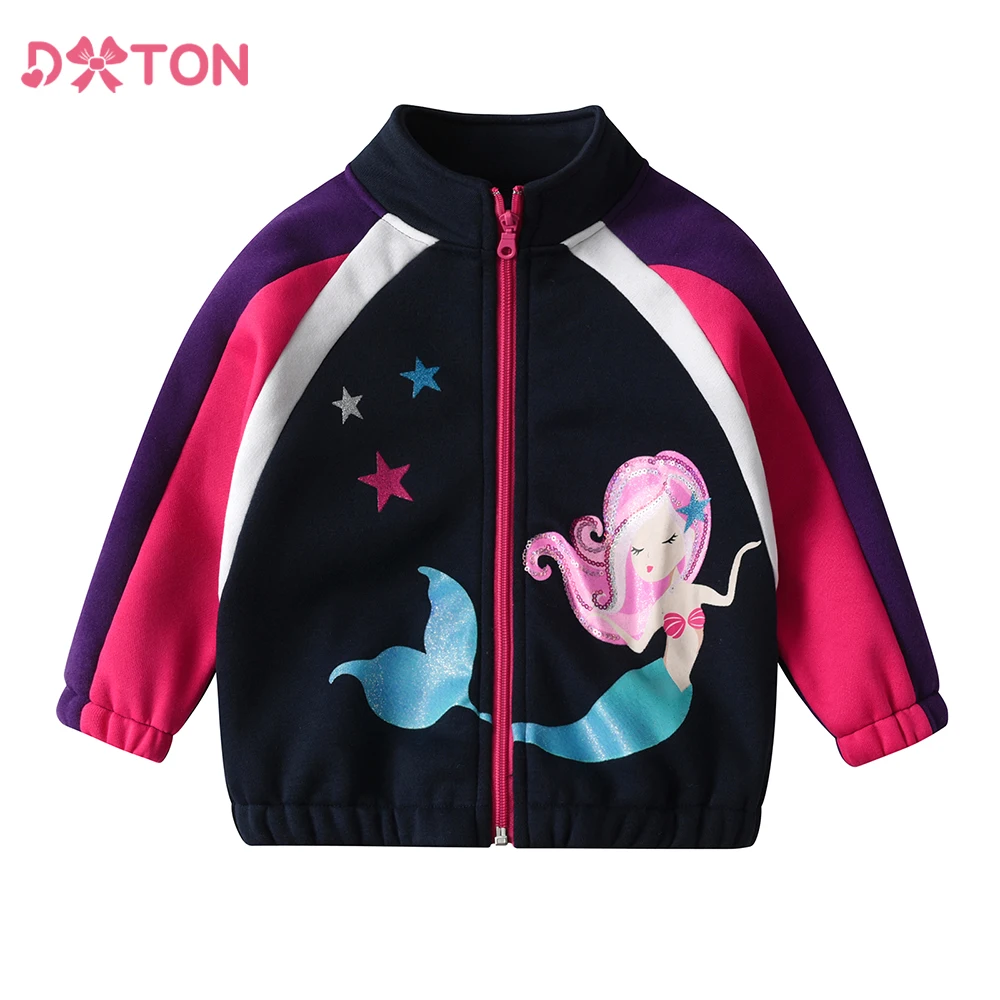 DXTON Chaqueta deportiva con cremallera y estampado de sirena - imagen 5