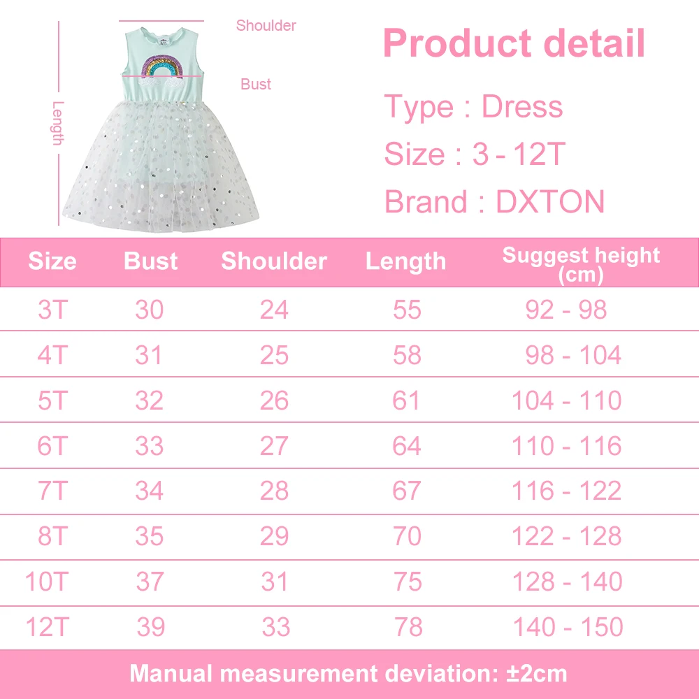 DXTON vestido princesa de verano sin mangas con lentejuelas - imagen 5