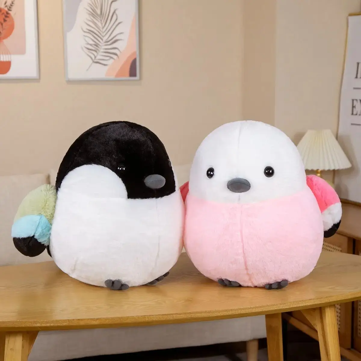 Peluche de pájaro suave redondo como almohada para bebé Navidad - imagen 2