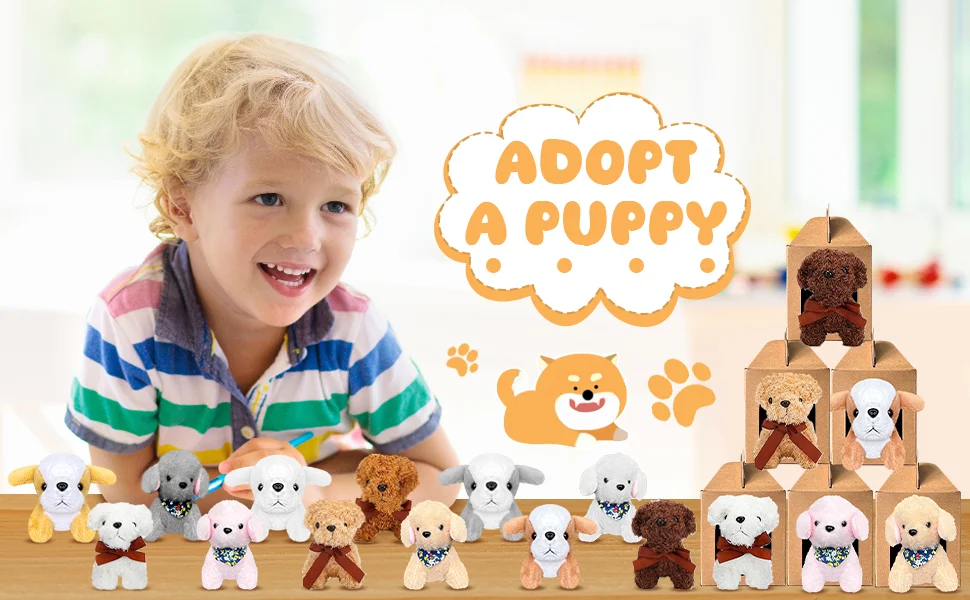 Peluche suave de cachorro mini con aspecto tierno