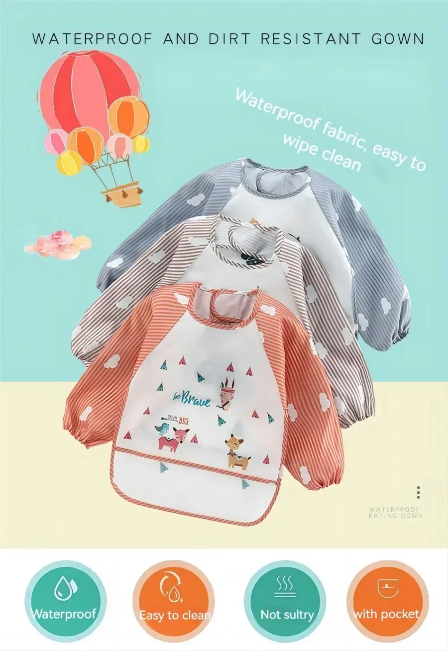 Delantal/babero suave infantil para comer