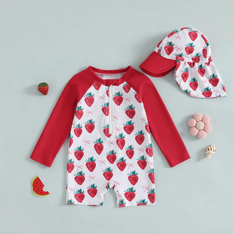 Tregren traje de baño manga larga para niña con estampado floral - imagen 3