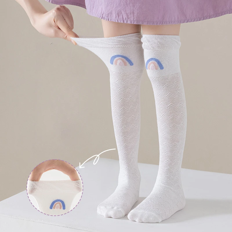 Calcetines altos para niña de algodón fino con dibujos para verano - imagen 2