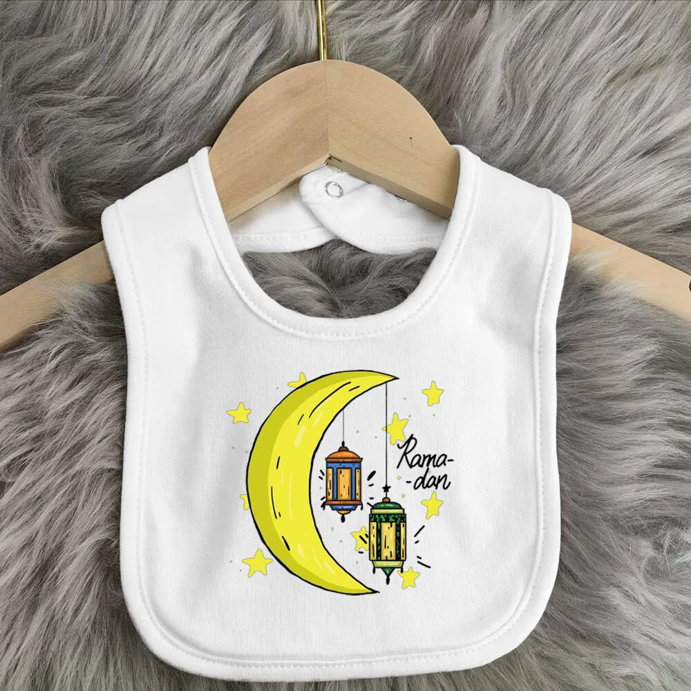 Babero de algodón estrella lunar feliz Ramadán para bebé - imagen 5