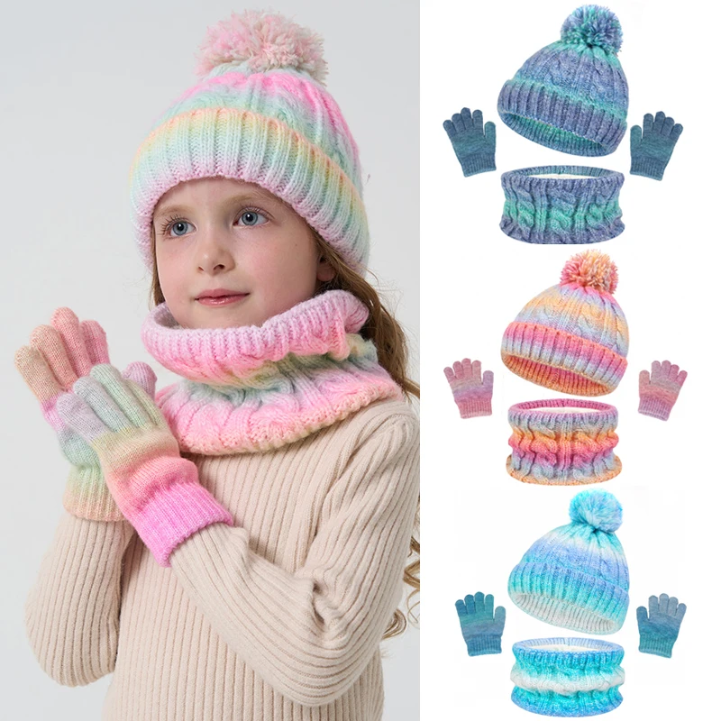 Gorro de invierno con guantes y bufanda de forro polar cálido - imagen 3