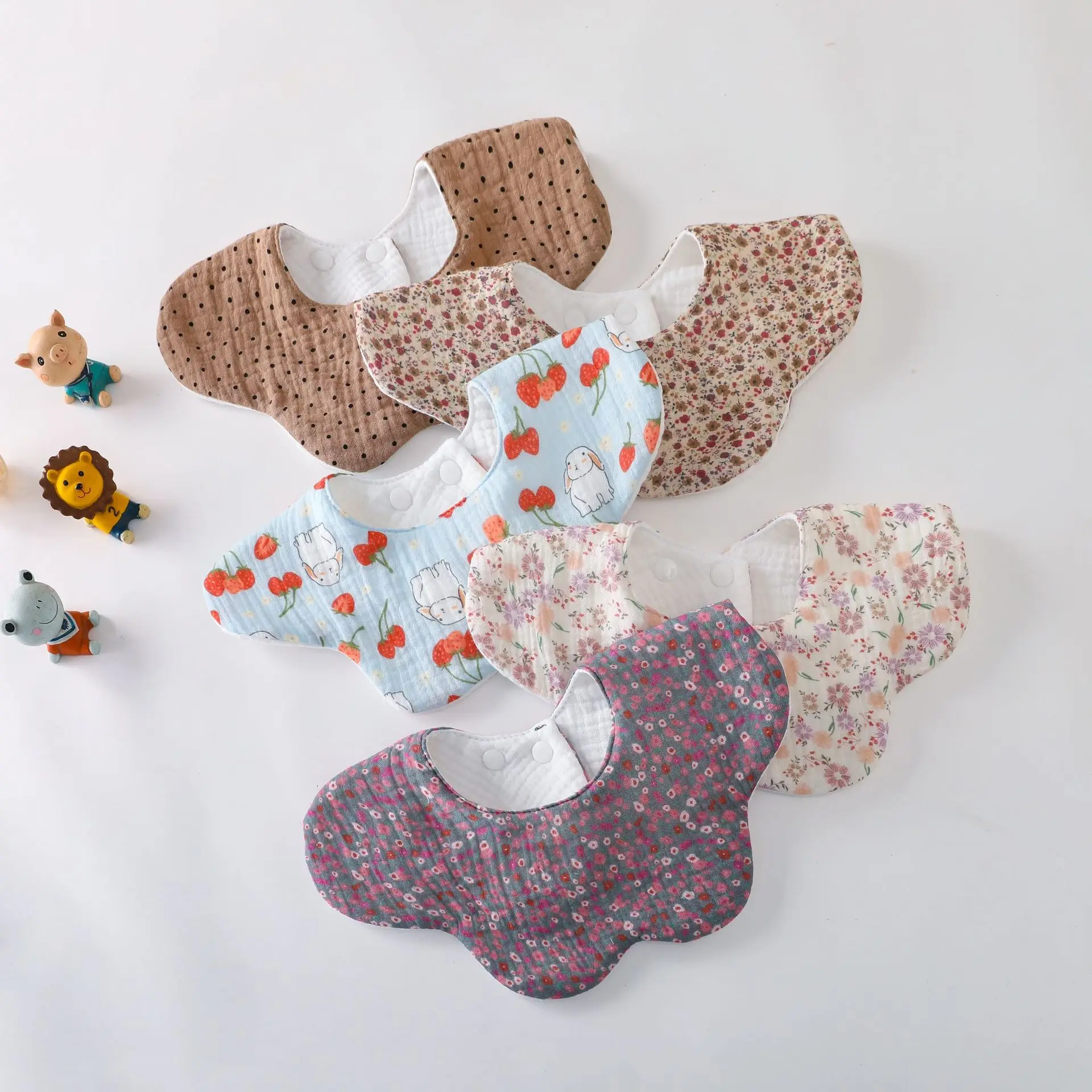 Baberos de bebé gruesos extra absorbentes con estampado floral - imagen 5