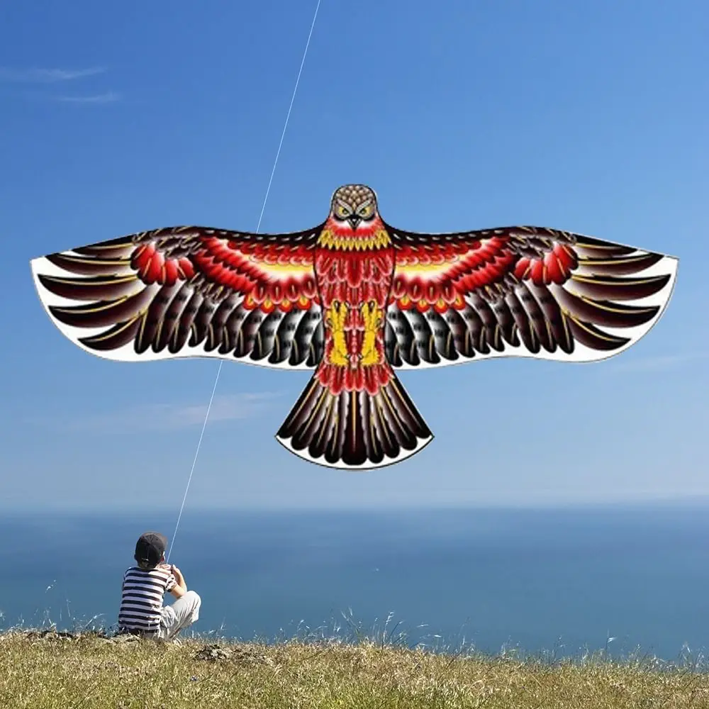 Cometa águila plana volando en exterior