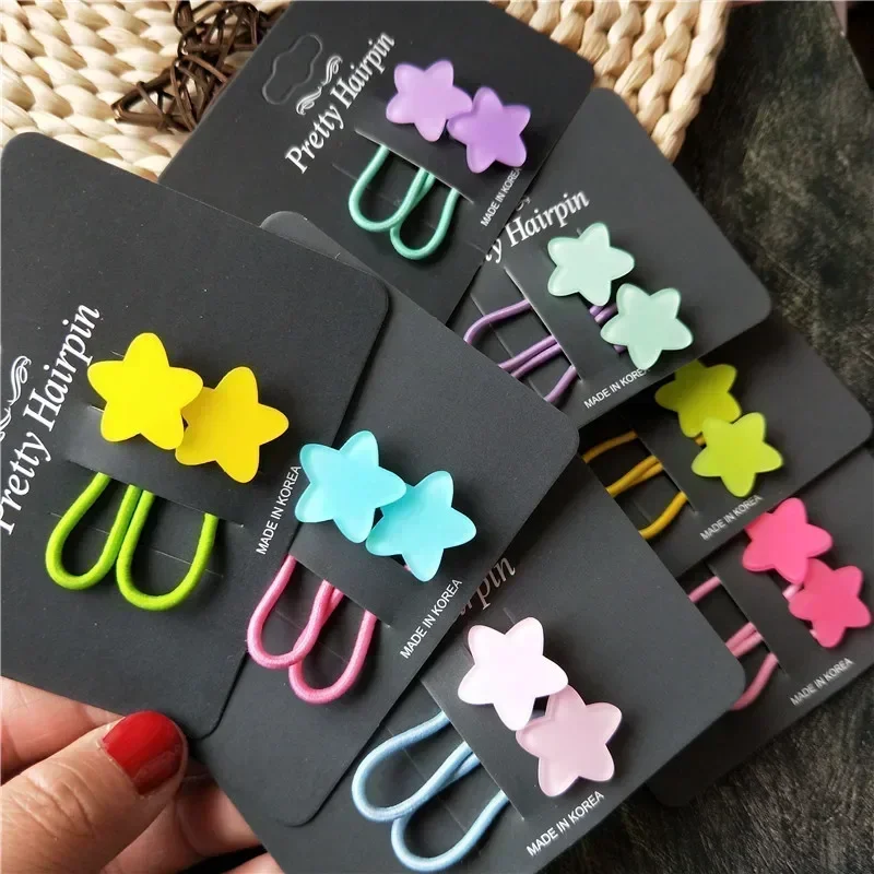 Lazos y bandas elásticas fluorescentes corazón estrella pelo infantil - imagen 5