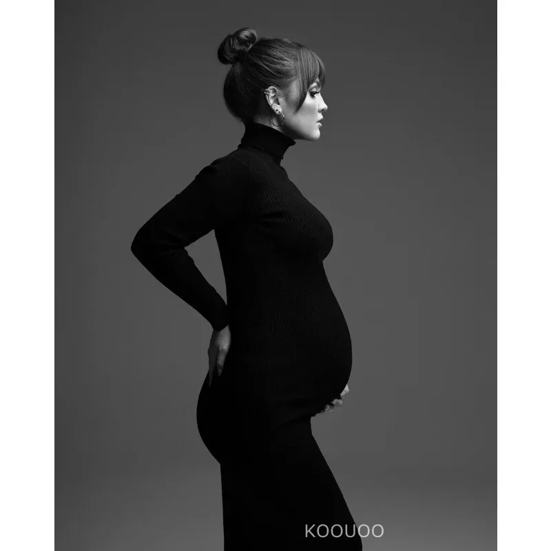 Vestido de maternidad largo para sesión fotográfica – ajuste suave - imagen 4