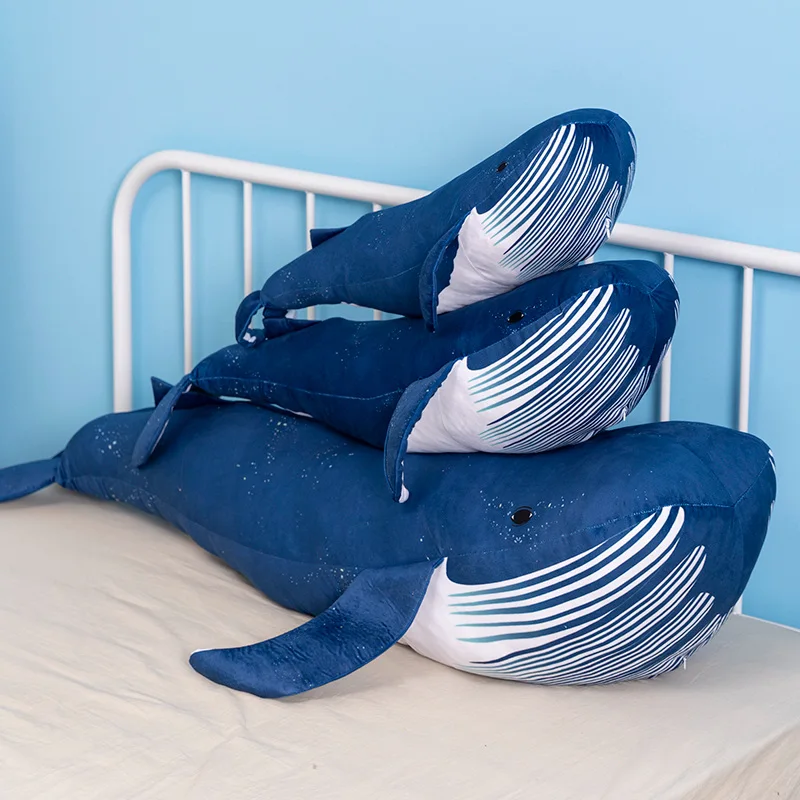 Almohada de peluche de ballena azul gigante para sofá - imagen 3