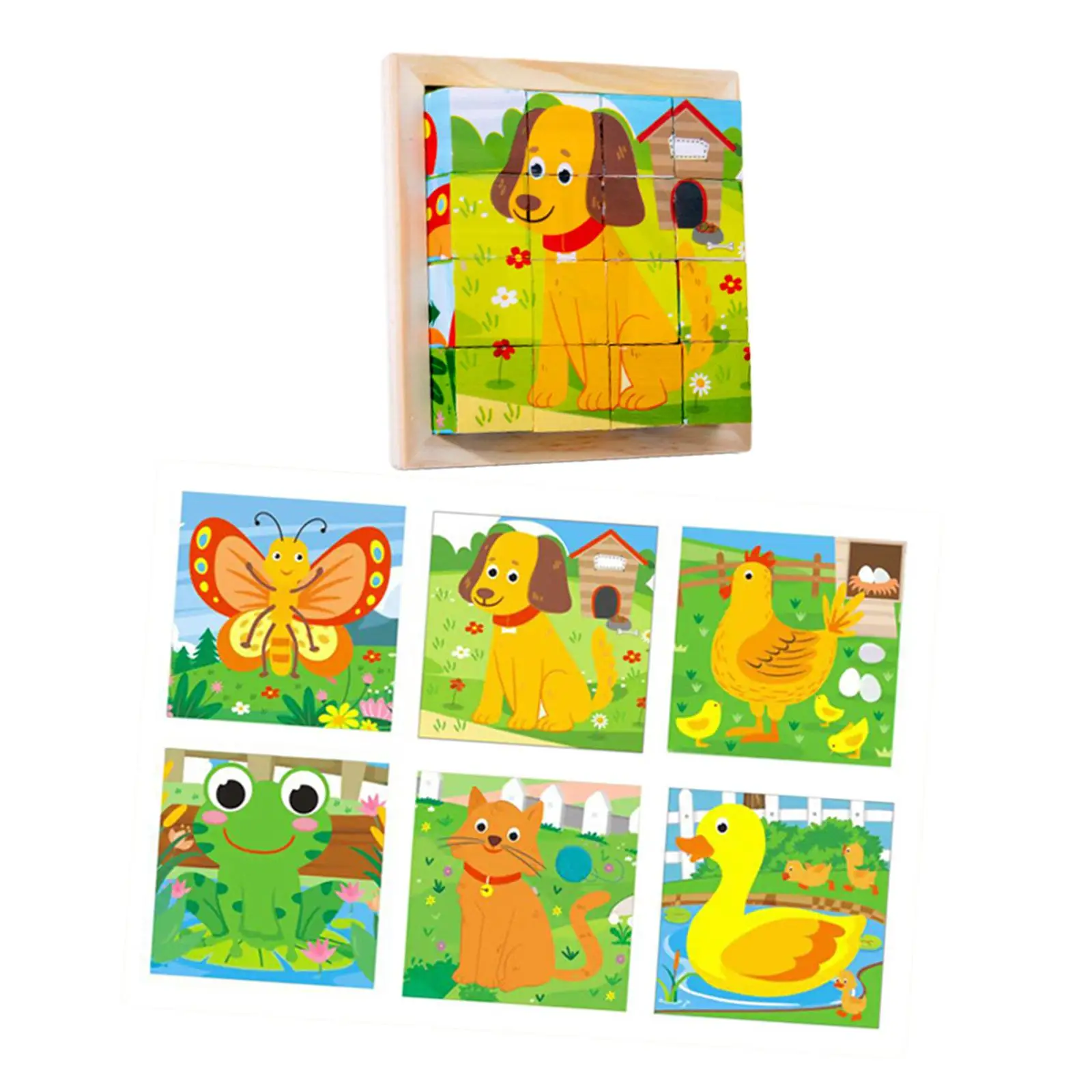 Rompecabezas de madera multicaras para desarrollo infantil en casa - imagen 3