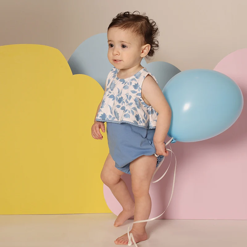 Conjunto infantil azul elegante para verano – Camisa de vestir y pants - imagen 5
