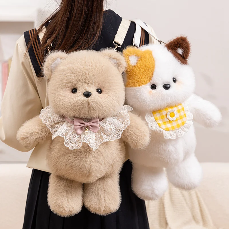 Mochila infantil de felpa suave con forma de animalito - imagen 4