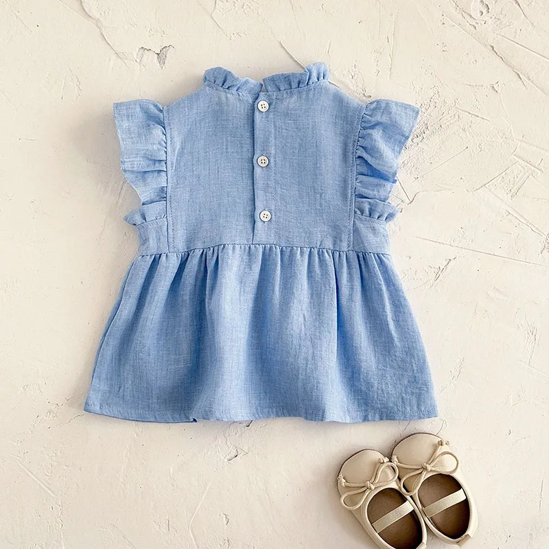 MILANCEL vestido otoñal para bebé con flores y mangas de volante