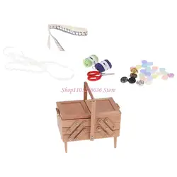Casas de muñecas: herramientas costura retro y organizador hilos