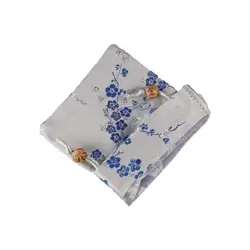 Bolsa de regalo de satén con cordón bordado y lazo flor para fiestas