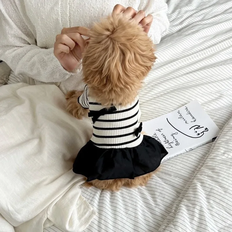 Vestido a rayas blanco y negro para perro pequeño Teddy - imagen 4