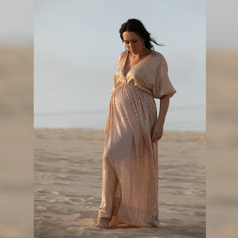 Vestido vintage para sesión de fotos con brillo