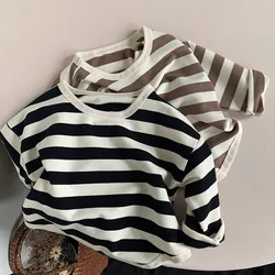 Camiseta rayas algodón manga larga niños