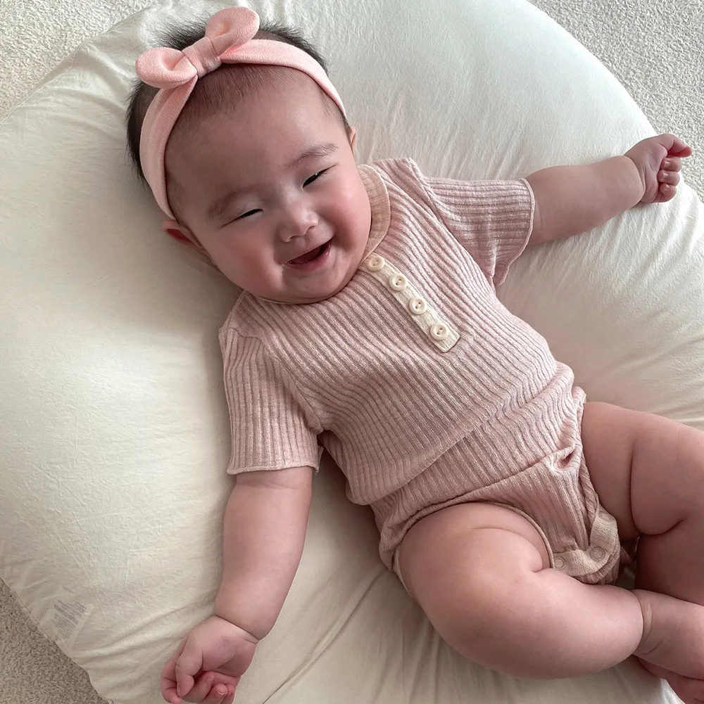 Mono de verano a rayas para bebé niña – Algodón cómodo y fresco - imagen 3