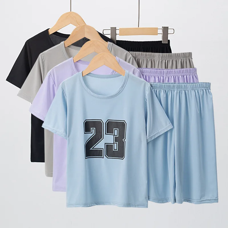 Conjunto deportivo niña de dos piezas para verano, camiseta y shorts - imagen 2