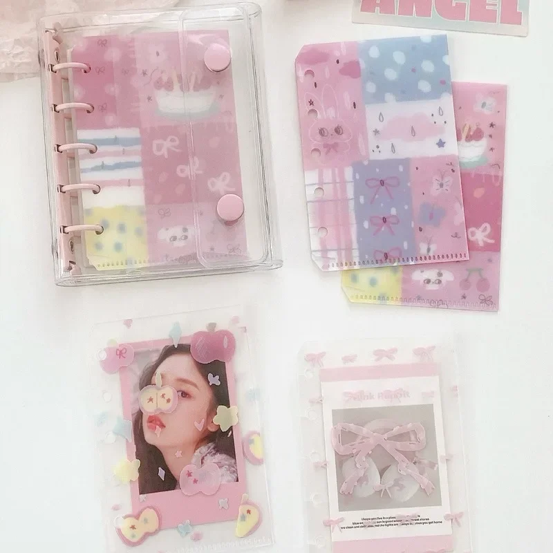 Mini cuaderno de hojas sueltas M5 Rosa Caramelo con corazón infantil - imagen 4